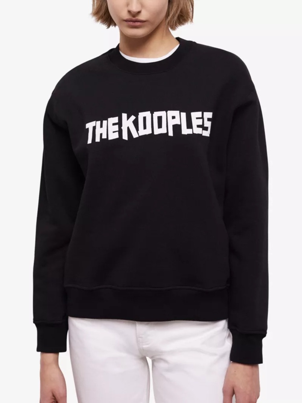 The Kooples 100% Cotton Jersey Black and White Logo Sweatshirt